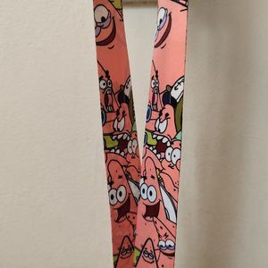 Spongebob Patrick Star Cloth Lanyard With Clasp Official Nickelodeon Collectible